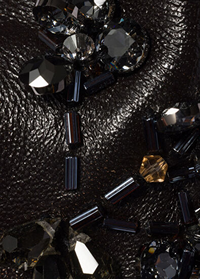 Miu Miu Wander İşlemeli Kahverengi Deri Kadın Mini El Çantası - 7