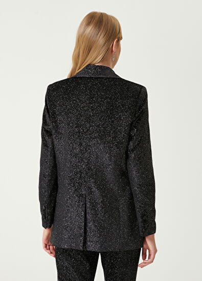 Beymen Club Black Glitter Double-Breasted Evening Jacket - 6