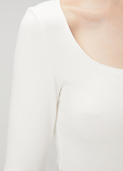 Beymen Club Kırık Beyaz Uzun Kol Basic T-shirt - 5