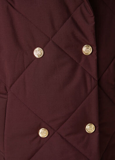 Beymen Club Mürdüm Kapitoneli Kruvaze Yelek - 5