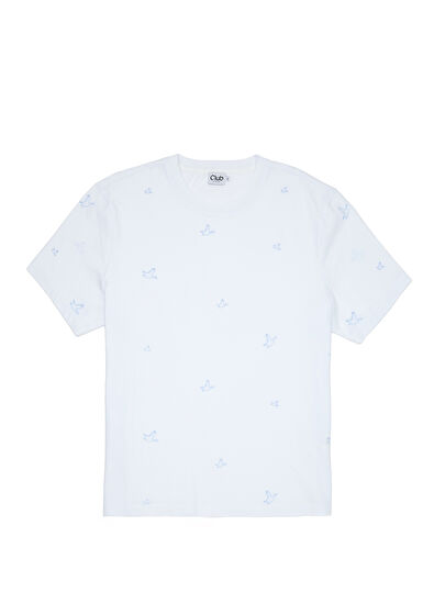 Beymen Club Beyaz Kaz Nakışlı T-shirt - 7