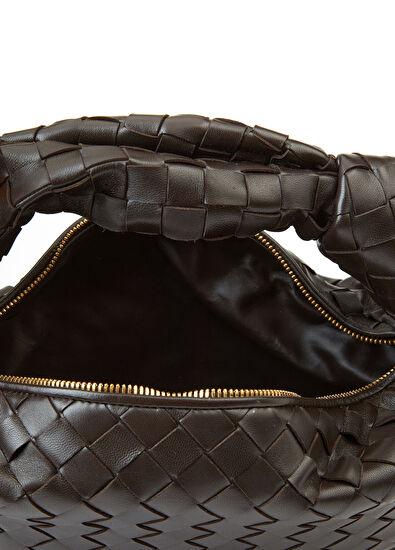 Small Jodie Koyu Kahverengi Kadın Deri Çanta - Görsel 6