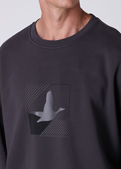 Beymen Club Comfort Fit Antrasit Kaz Logolu Sweatshirt - 6