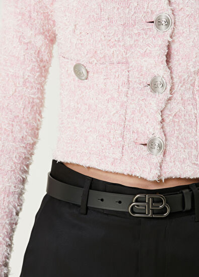 Balenciaga Pembe Crop Tweed Hırka - 4