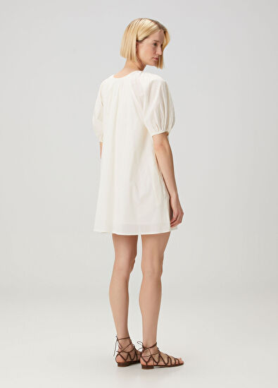 Seafolly Babydoll Krem Mini Plaj Elbisesi - 4