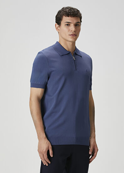 Beymen Club Indigo Polo Short Sleeve Sweater - 3