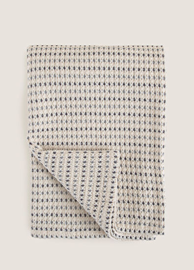 Chakra Ramos White Marine Blue Cotton Sofa Shawl 140 x 190 cm - 3