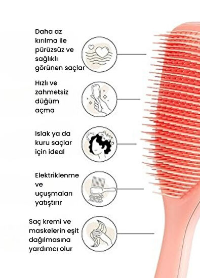 Tangle Teezer The Ultimate Wet Detangler Large Peach Saç Fırçası - 3