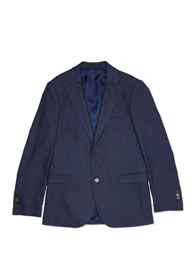 Navy Blue Eyelet Textured Blazer Beymen Club Navy Blue Eyelet Textured Blazer - 11