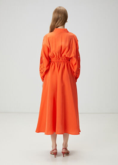 Beymen Club Mercan Dökümlü Maxi Elbise - 5