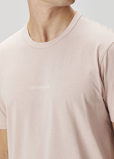 C.P. Company Açık Pembe Logo Baskılı T-shirt - 5