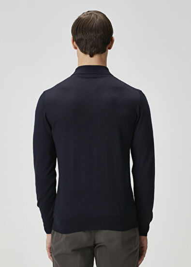 Fedeli Lacivert Polo Kaşmir Triko - 4