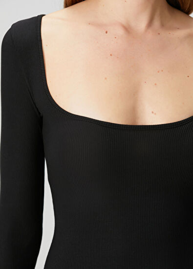 Skims Siyah Uzun Kol Elbise - 5