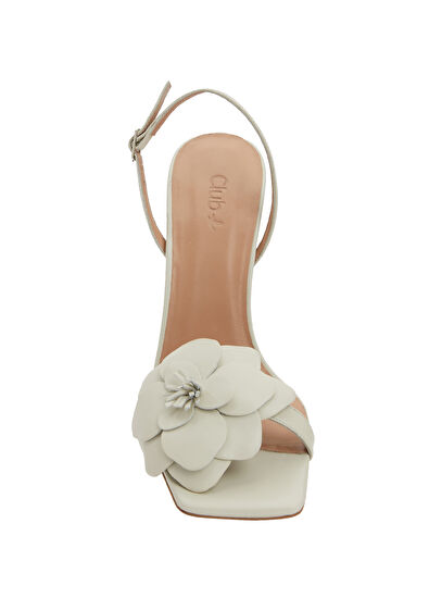 Beymen Club Ecru Floral Women's Leather Sandals - 4