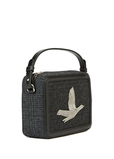 Beymen Club Siyah Ekose Desenli Kadın Yün Çanta - 3