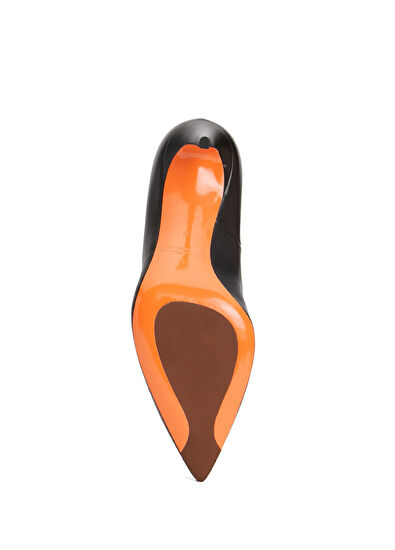 Siyah Deri Stiletto - Görsel 7