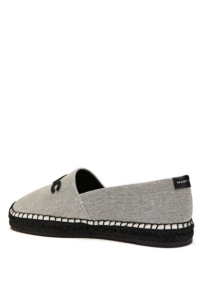 Bej Siyah Logo Detaylı Kadın Kanvas Espadril - Görsel 4