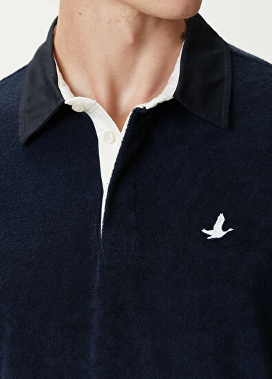 Beymen Club Navy Blue Polo Neck Terry Fabric T-Shirt - 5