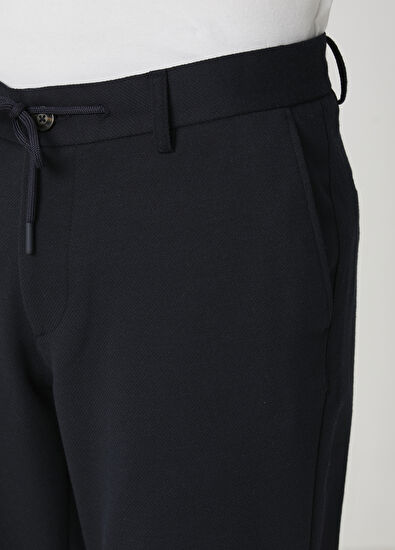 Beymen Club Lacivert Diyagonal Desenli Chino Pantolon - 4