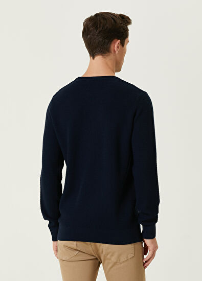 Beymen Club Navy Blue Textured Wool Sweater - 5