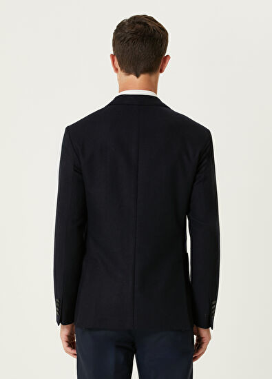Beymen Club Koyu Lacivert Yün Kaşe Blazer - 5