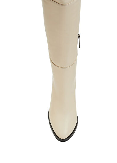 Beymen Club Ecru Womens Leather Boots - 4