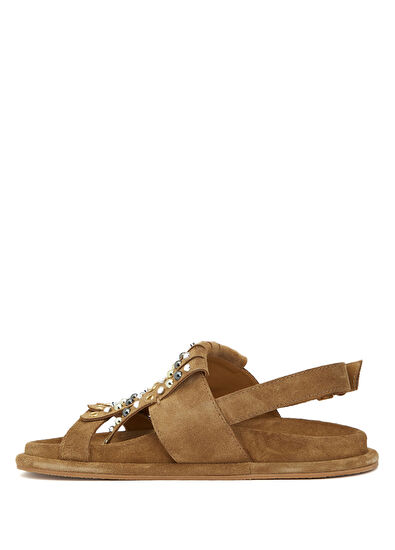Beymen Club Mink Tassel Detailed Women's Suede Sandals - 3