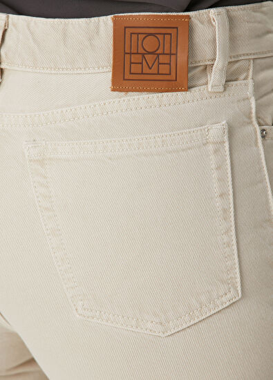 Toteme Gri Bej Organik Pamuk Jean Pantolon - 5