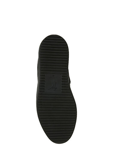 Siyah Erkek Deri Sneaker - Görsel 7