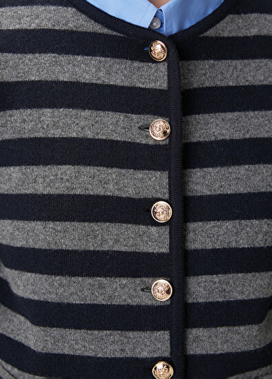 Beymen Club Lacivert Gri Çizgili Triko - 7