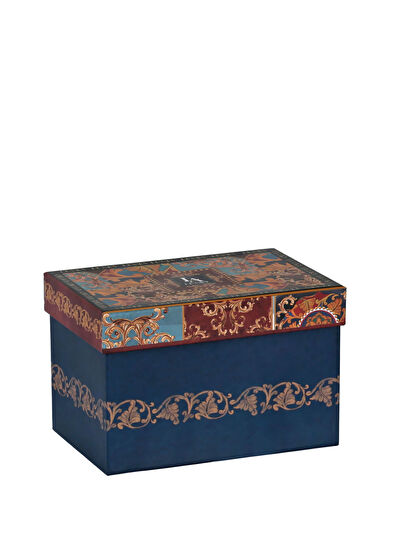 Lucky Art Clarissa Renkli Barok Desenli Bone China Porselen Kulplu Kavanoz - 5