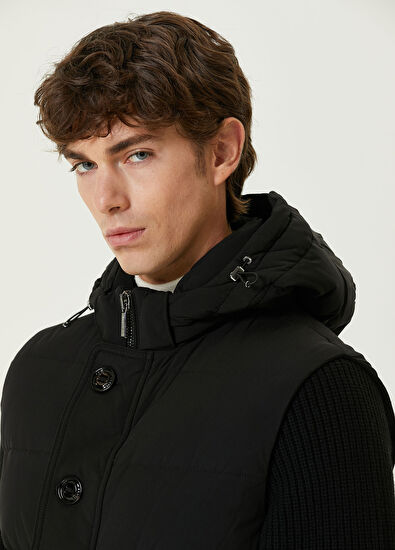 Foskolo Siyah Kapüşonlu Mont - Görsel 7