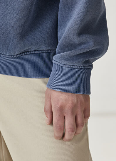 Beymen Club Lacivert Figür Baskılı Oversized Sweatshirt - 7