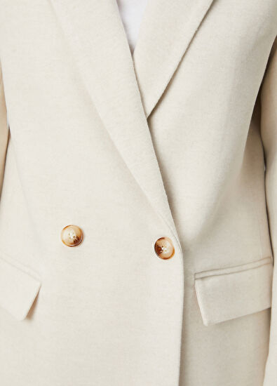 Beymen Club Light Beige Double-Breasted Coat - 5