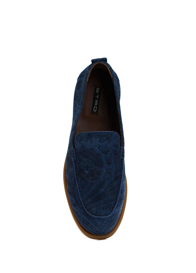 Etro Navy Blue Men's Suede Loafer - 4