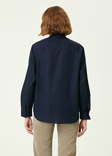 Beymen Club Lacivert Logo Nakışlı Gömlek - 5
