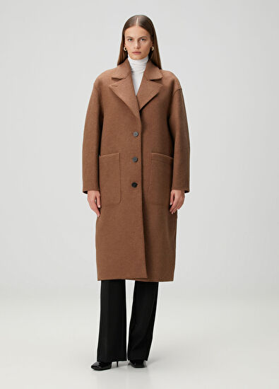 Harris Wharf London Brown Wool Coat - 3