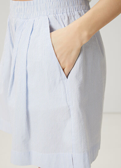 Beymen Club Blue Striped Shorts - 5