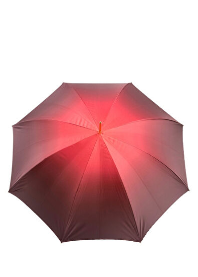 Pasotti Red Rose Pattern Brass Handle Manual Umbrella - 5