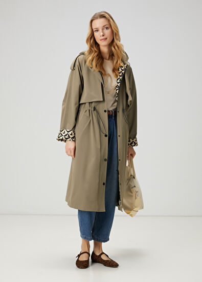 Beymen Club Khaki Hooded Overcoat - 5