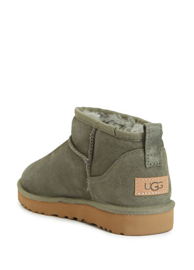 Classic Ultra Mini Haki Kadın Deri Bot - Görsel 5