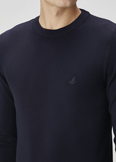 Beymen Club Lacivert Logo Nakışlı Kazak - 5