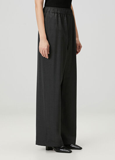 The Frankie Shop Baxter Dark Grey Plaid Trousers - 3