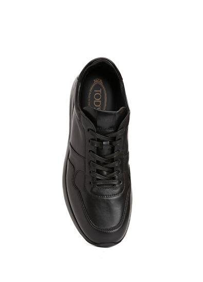 Siyah Erkek Deri Sneaker - Görsel 6