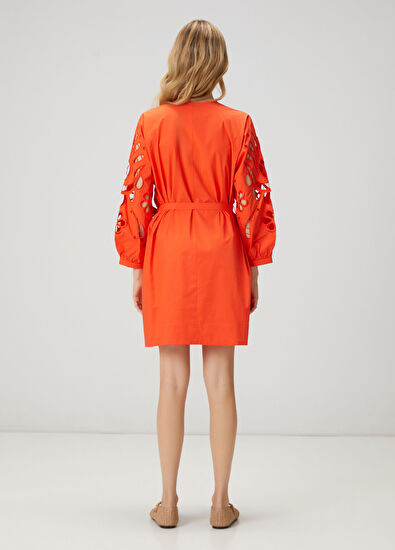 Beymen Club Red Embroidered Mini Dress - 5