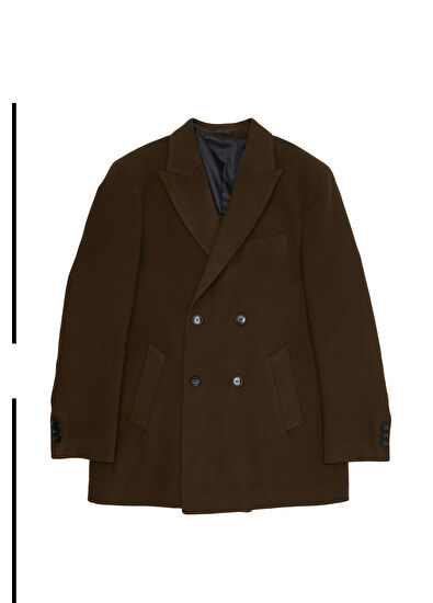 Beymen Club Khaki Double-Breasted Coat - 7