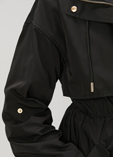 Beymen Club Black Hooded Trench Coat - 7