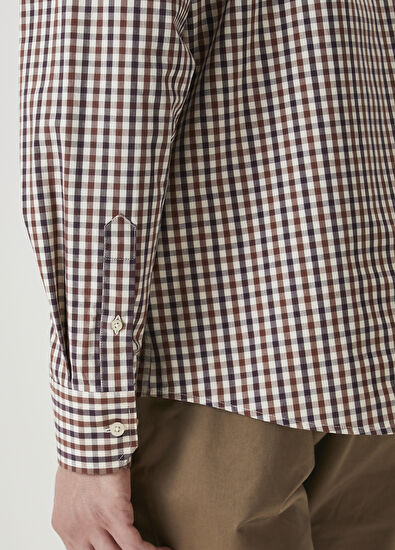 Beymen Club Kahverengi Pötikare Desenli Gömlek - 7