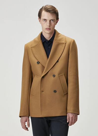 Beymen Club Camel Double-Breasted Coat - 3