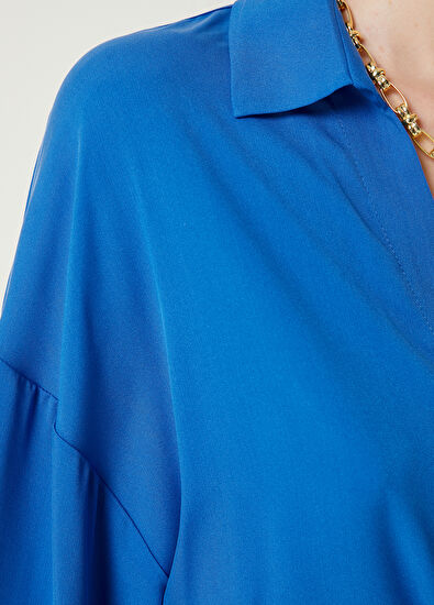 Beymen Club Mavi Twill İpek Gömlek - 5